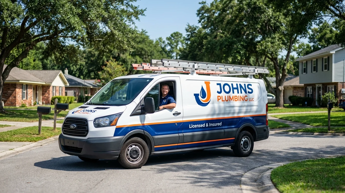 Johns Plumbing LLC service van in Rahway, NJ